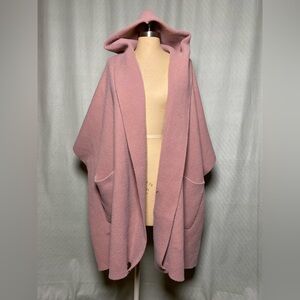 Free People Cozy Pink Hooded Women's Poncho